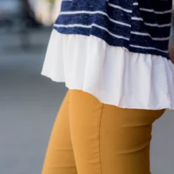 Striped Ruffle Bottom Sweater Tee -Women's Clothing Store BB 4746 e69e3174 9cad 4a42 8931 64bc47ff3b84 291545