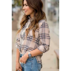 Rockin' Plaid Button Up 25 Rockin' Plaid Button Up -Women's Clothing Store BB 4774