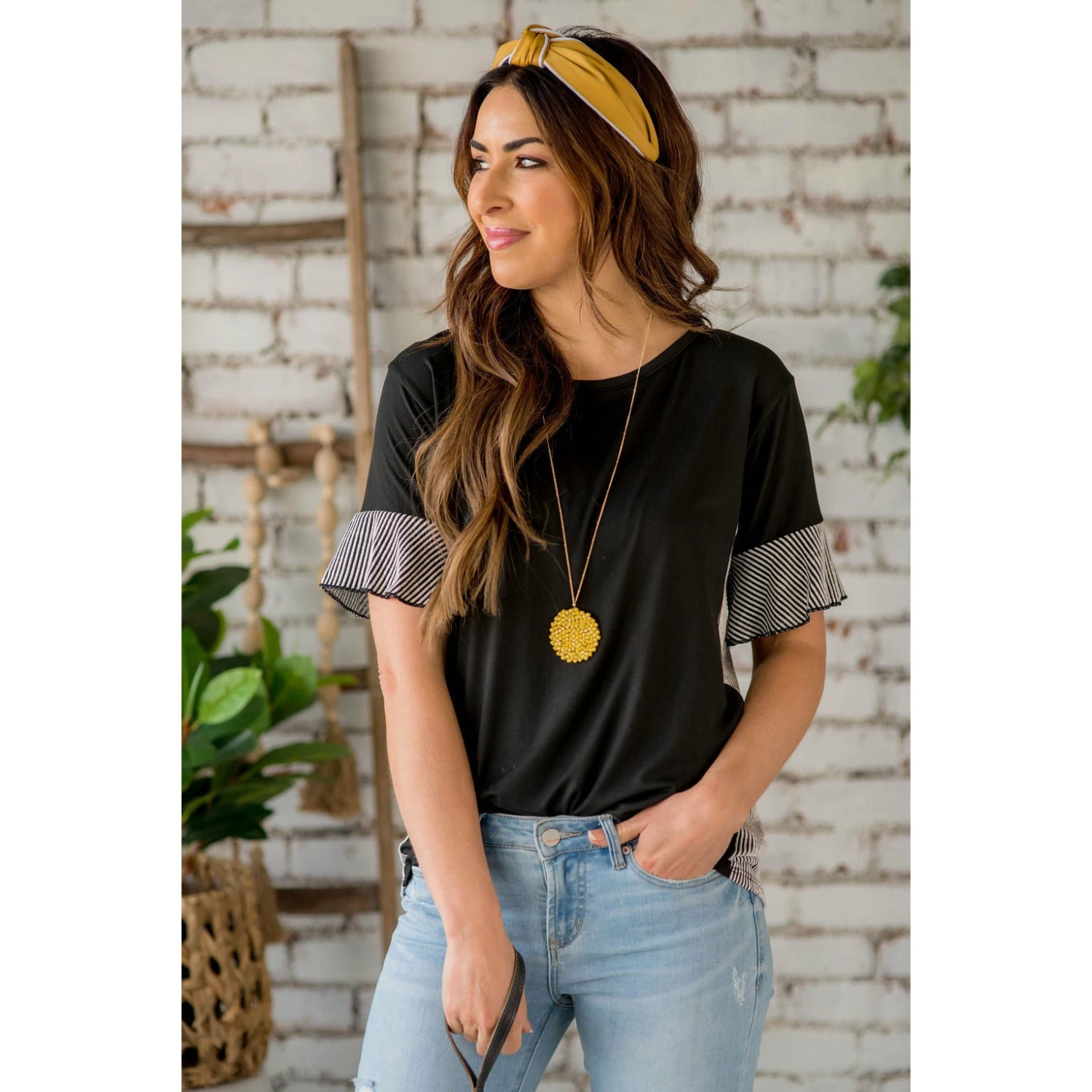 Textured Stripe Accent Tee 7 Textured Stripe Accent Tee - Image 7