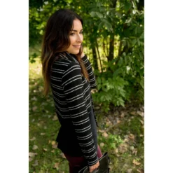 Striped Top Solid Bottom Cowl Neck 18 Striped Top Solid Bottom Cowl Neck -Women's Clothing Store BB 4782