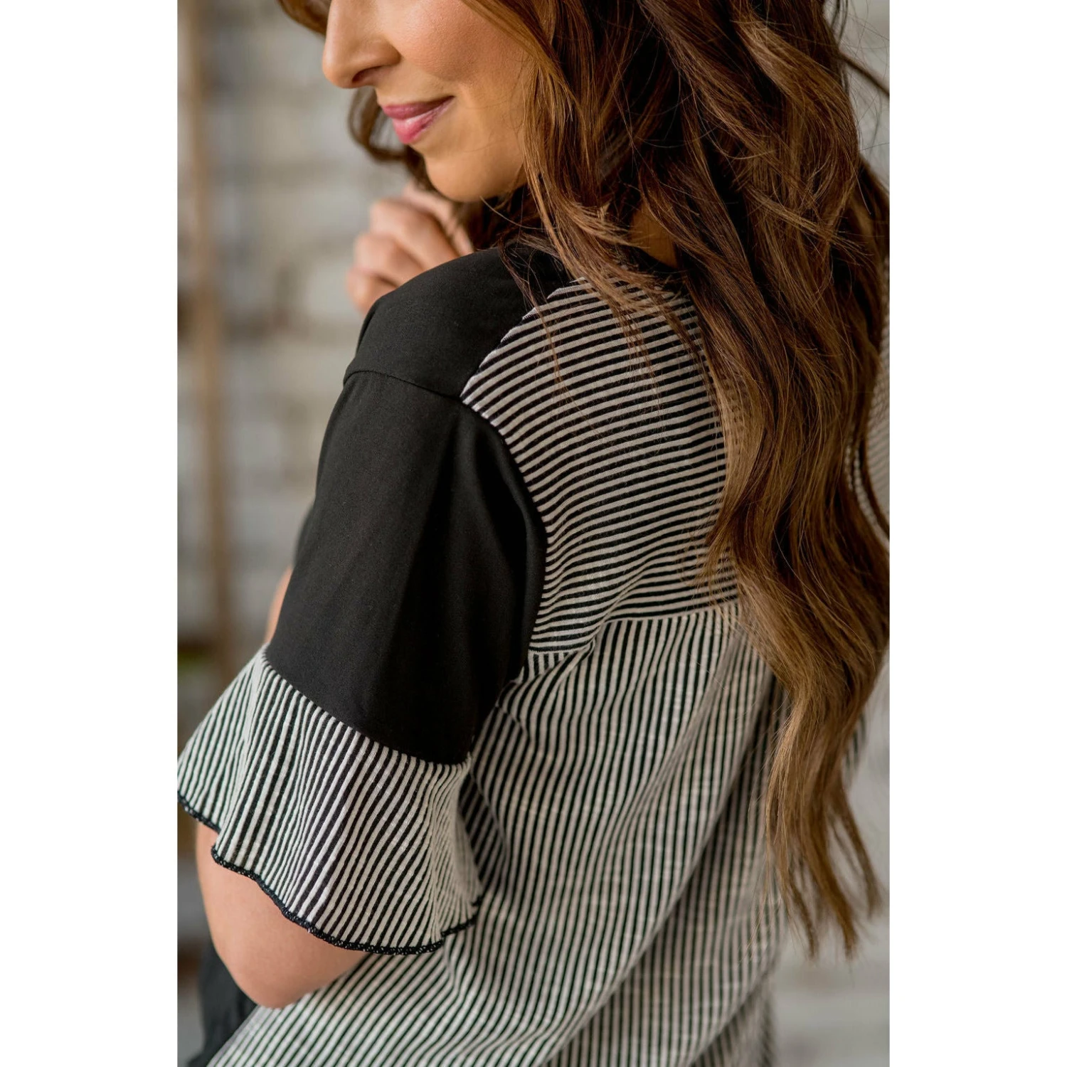 Textured Stripe Accent Tee 11 Textured Stripe Accent Tee - Image 11