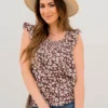Scattered Blooms Ruche Accented Blouse