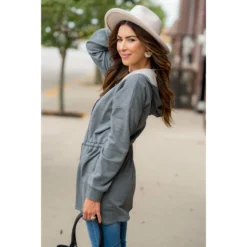 Cinched Zipper Jacket -Women's Clothing Store BB 4810 3346cc6a 7300 45b2 80d2 0fd0e05a75ed