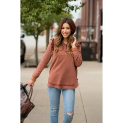 Posh Raw Ruffle Edged Crewneck 24 Posh Raw Ruffle Edged Crewneck -Women's Clothing Store BB 4817 ba3dcd77 7de8 4e3d ae74 870da2383f37