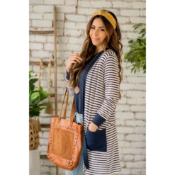 Thin Striped Solid Accent Tunic Cardigan -Women's Clothing Store BB 4824 6f7b85ba c46b 4772 8f4f 1c97ce843d26