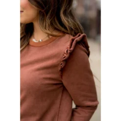 Posh Raw Ruffle Edged Crewneck 27 Posh Raw Ruffle Edged Crewneck -Women's Clothing Store BB 4826 93d0d163 1e92 4152 8c06 31e227df044a