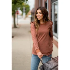 Posh Raw Ruffle Edged Crewneck 28 Posh Raw Ruffle Edged Crewneck -Women's Clothing Store BB 4828 cc1467d3 f879 4b7a 8df2 ee2c1193780b