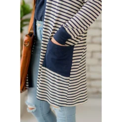 Thin Striped Solid Accent Tunic Cardigan -Women's Clothing Store BB 4837 3d409d5b 7909 445a b9e7 89a98dcf4ff7