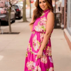 Bouquets Cinched Midi Dress -Women's Clothing Store BB 4845 8279baed 7bdc 4048 8b4c c81a0ab95652 234874