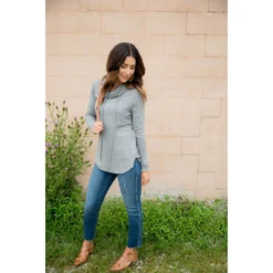 Heathered Cowl Neck Sweatshirt -Women's Clothing Store BB 4858 9a17144a d468 4377 acae 0b5b569df2f6