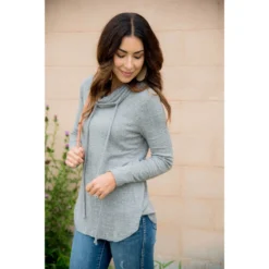Heathered Cowl Neck Sweatshirt -Women's Clothing Store BB 4862 a01612cc dd0e 4e35 b87d 6e5bbc7e625e