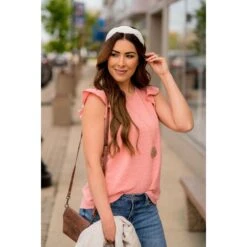 Subtle Micro Dot Flutter Trim Blouse -Women's Clothing Store BB 4871 cc41ce33 2ce0 4fcb 87ae a15acb389872