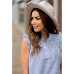 Vertical Striped Button Accented Ruffle Tank -Women's Clothing Store BB 4882 6ec818fe af74 46e5 a4e6 aa8196c60fb9