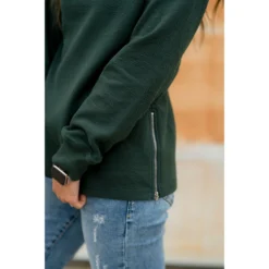 Essential Side Zip Crewneck -Women's Clothing Store BB 4883 888bec52 f389 41fb 843d ef852d0c9409