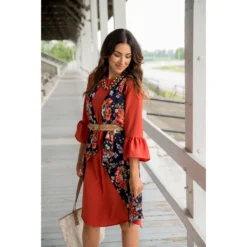 Peplum Sleeve Dress -Women's Clothing Store BB 4887