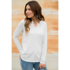 Raw Seamed Basic V-Neck Tee -Women's Clothing Store BB 4901 554caac1 bf5a 43f7 a1cc 47c94108a995