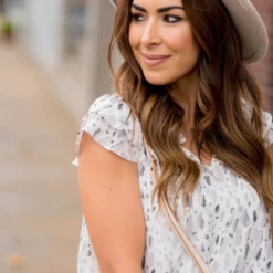 Extravagantly Marbled Watercolor Flutter Blouse -Women's Clothing Store BB 4928 65c27e48 3de1 487f 82e5 681b76251d1a 769237