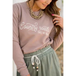 Country Roads Crewneck -Women's Clothing Store BB 4958