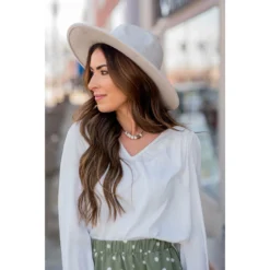 Classy Ruche Shoulder Button Sleeve Blouse -Women's Clothing Store BB 4959 59963575 6bb3 4cc4 aca5 1bd84230fe15