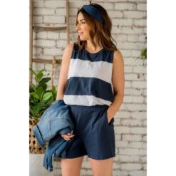 Thick Striped Tank Lounge Set