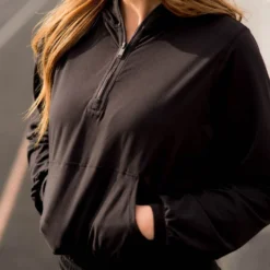 Quarter Zip Cinched Bottom Hoodie -Women's Clothing Store BB 4982 7e446169 47e3 407c 8a1f f514c502b649 863738