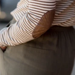 Striped Elbow Patch Long Sleeve Tee -Women's Clothing Store BB 4989 8ea794f8 b4ce 464a 884d cae9e7ba8298 682648 433339