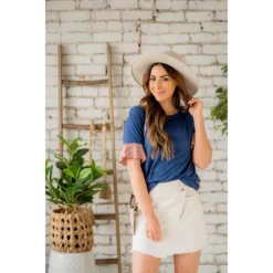 Textured Stripe Accent Tee