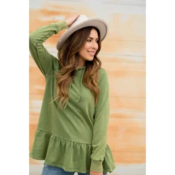 Vibrant Vintage Wash Micro Peplum Hoodie -Women's Clothing Store BB 5005 87620338 5d69 4a75 80a7 bf1aca03b94b