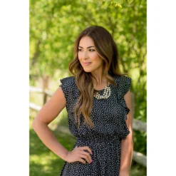 Mini Dotted Ruffle Accent Dress -Women's Clothing Store BB 5005 e5be36f6 c189 4d93 b4e7 6d4f4d13f37a