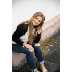 Striped Baseball Tee -Women's Clothing Store BB 5010