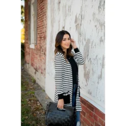 Striped Pocket Accent Cardigan -Women's Clothing Store BB 5011 6c6facb0 97ad 4fa1 bf19 c5e947bb891d