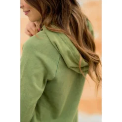 Vibrant Vintage Wash Micro Peplum Hoodie -Women's Clothing Store BB 5013