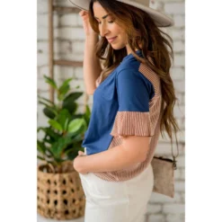 Textured Stripe Accent Tee 14 Textured Stripe Accent Tee -Women's Clothing Store BB 5014 7d07519a 437b 41a3 ad42 aaed31e08dad