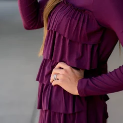 So Soft Ruffle Long Sleeve Tee -Women's Clothing Store BB 5028 138639