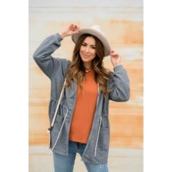 Sweatshirt Hooded Open Tie Jacket -Women's Clothing Store BB 5031 0530969b 4bad 4191 b1d2 870a943bf405