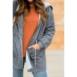 Sweatshirt Hooded Open Tie Jacket -Women's Clothing Store BB 5038 57b6e029 8992 491b 8027 73913634c949