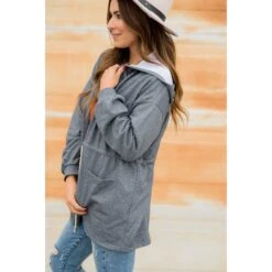 Sweatshirt Hooded Open Tie Jacket -Women's Clothing Store BB 5040 82569f16 681d 451b 963a df6ab2067b92