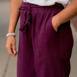 Gauze Tassel Accented Pants -Women's Clothing Store BB 5052 bc2362b5 f2e2 4b3e 9067 0b5097afcbbe 374501