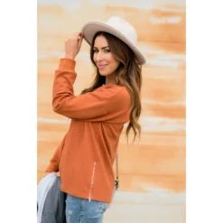 Essential Side Zip Crewneck -Women's Clothing Store BB 5057 6b55d813 10db 4024 b7ac d6dfe527aa42