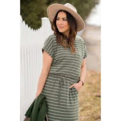 Striped Tie Maxi -Women's Clothing Store BB 5069