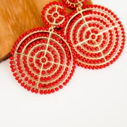 Bullseye Beaded Dangle Earrings