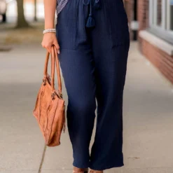 Gauze Tassel Accented Pants -Women's Clothing Store BB 5094 813881bb d6fc 4cc1 9850 3df7e7871c79 828383