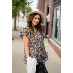 Tiered Patterned Flittery Sleeved Blouse -Women's Clothing Store BB 5101 fc844310 570c 4238 a1ea e4704603d7c4