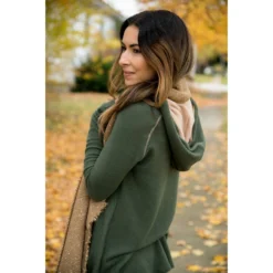 Two-Toned Knotted Front Hoodie -Women's Clothing Store BB 5106 70534f66 8445 4931 bea4 4e5d5d7c68b8