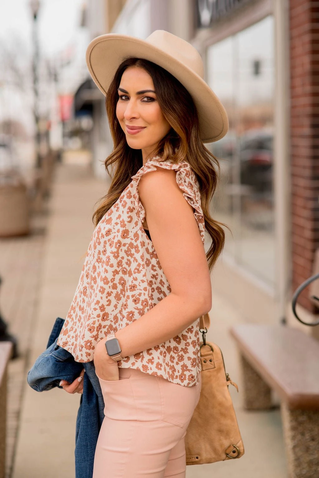 Scattered Blooms Flutter Trim V Blouse 7 Scattered Blooms Flutter Trim V Blouse - Image 7