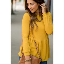 Solid Peplum Sweatshirt -Women's Clothing Store BB 5119 563e08a9 0086 4974 8680 5683f1884b70