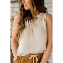 Micro Dot V-Neck Tank -Women's Clothing Store BB 5132 1061de4e e15a 4899 80bd 105f75b5779f