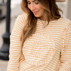 Striped Wildflower Ruffle Long Sleeve Tee -Women's Clothing Store BB 5135 4647ede7 5cd6 49fe b96b e495e4e9652a 303265