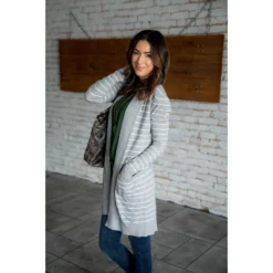 Striped Teacher's Cardigan -Women's Clothing Store BB 5148