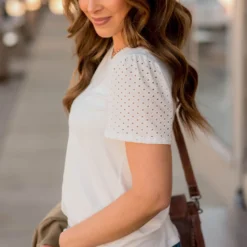 Dotted Cutout Sleeve Tee 13 Dotted Cutout Sleeve Tee -Women's Clothing Store BB 5170 5ff34b28 55d6 4f2e bc59 f569b9659e68 221476